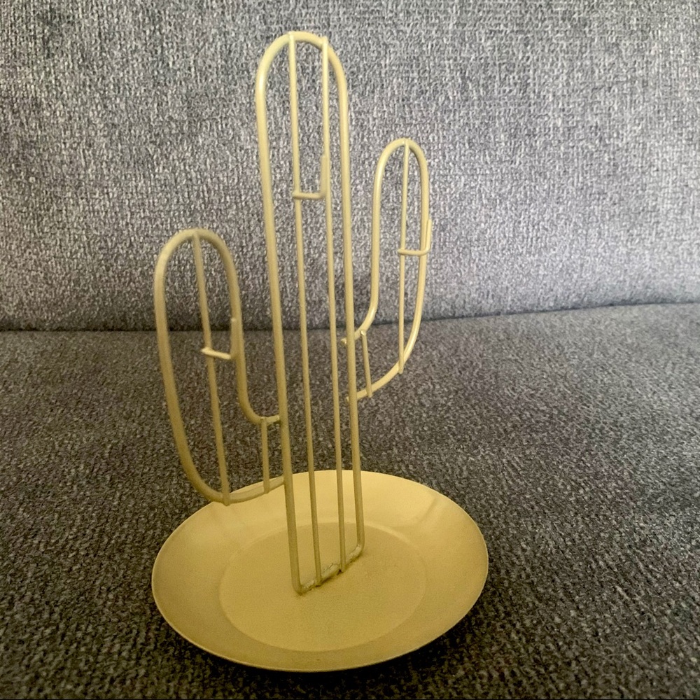 Gold Metal Cactus Jewelry & Trinket Holder
